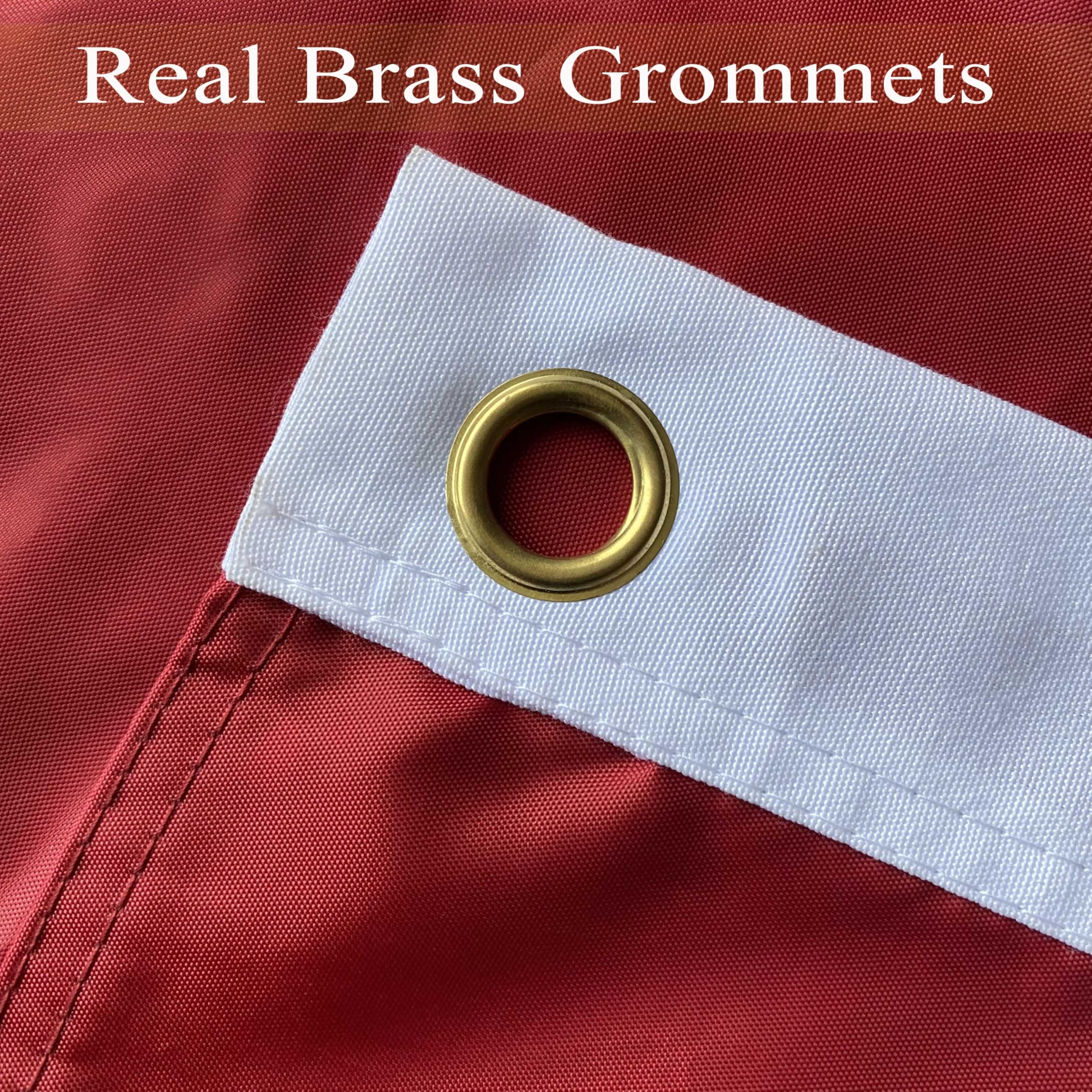 WDGG brass grommets provide secure mounting for flags.