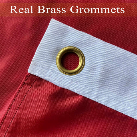 WDGG brass grommets provide secure mounting for flags.