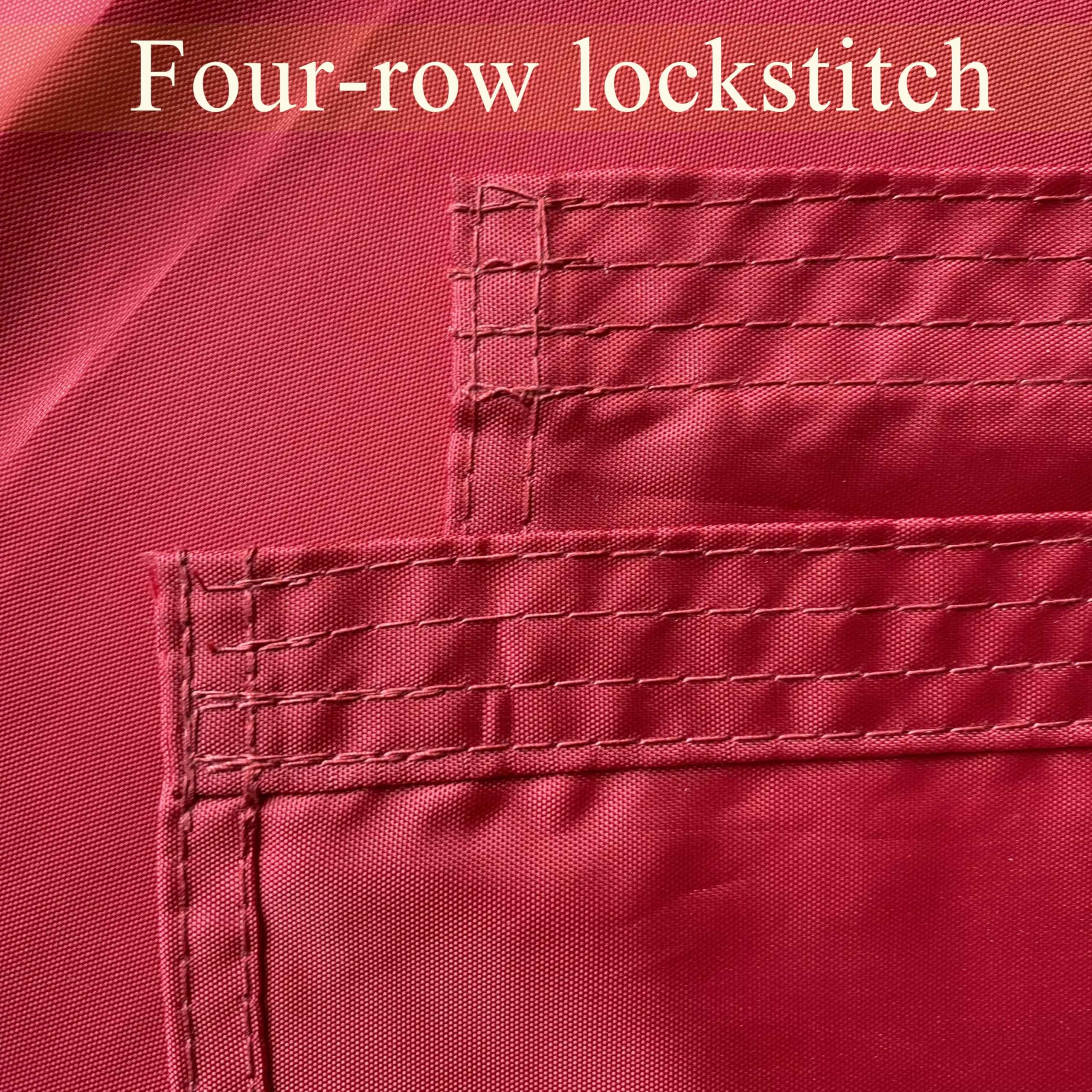 WDGG four-rows-stitching reinforces stress points for durability.