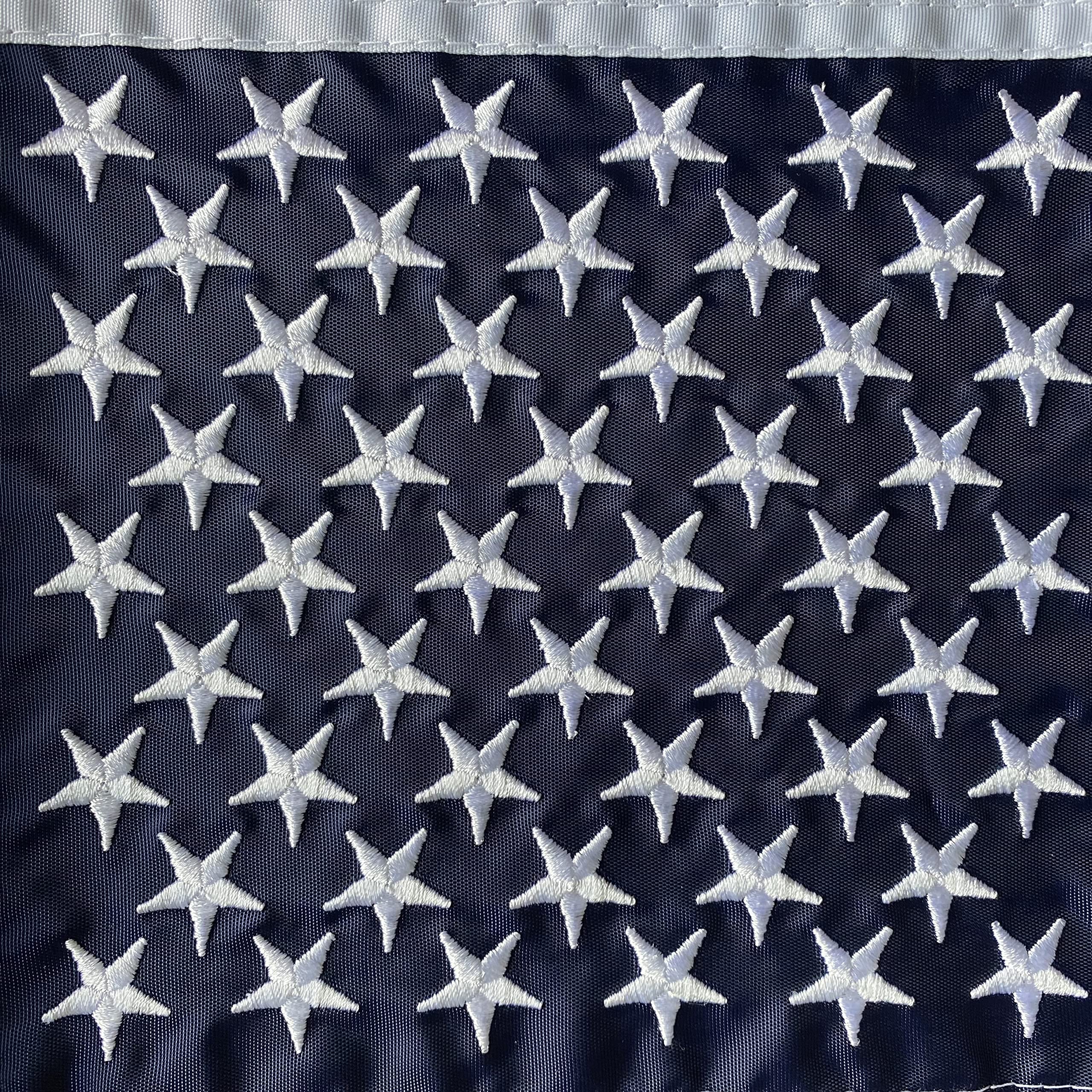 WDGG garden flag showing stitched stripes for durable outdoor display