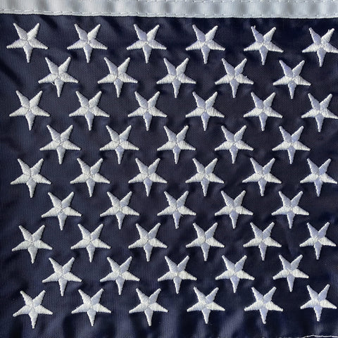 WDGG garden flag showing stitched stripes for durable outdoor display