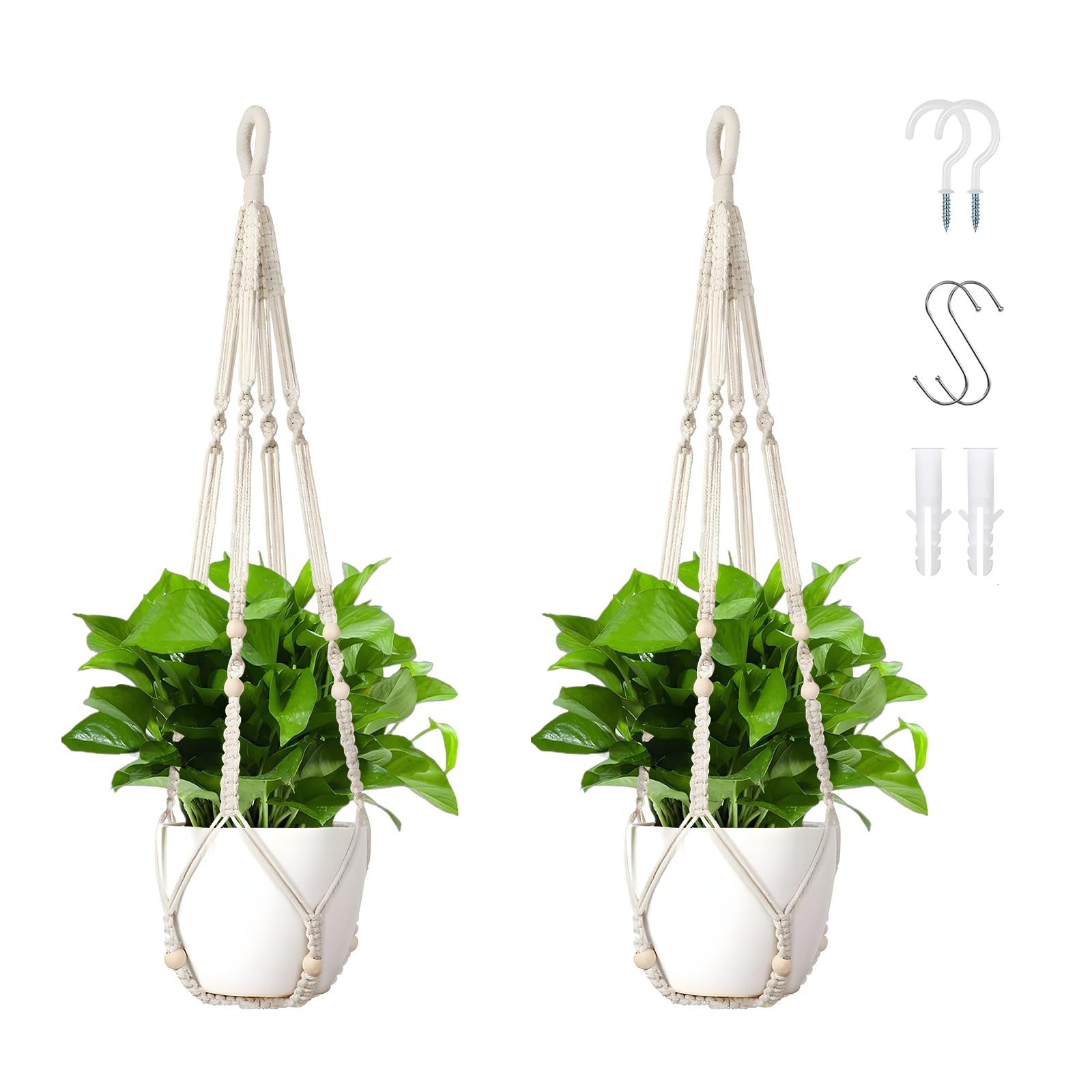 Wdmxszdq macrame hanger 35-inch set ready for indoor greenery display