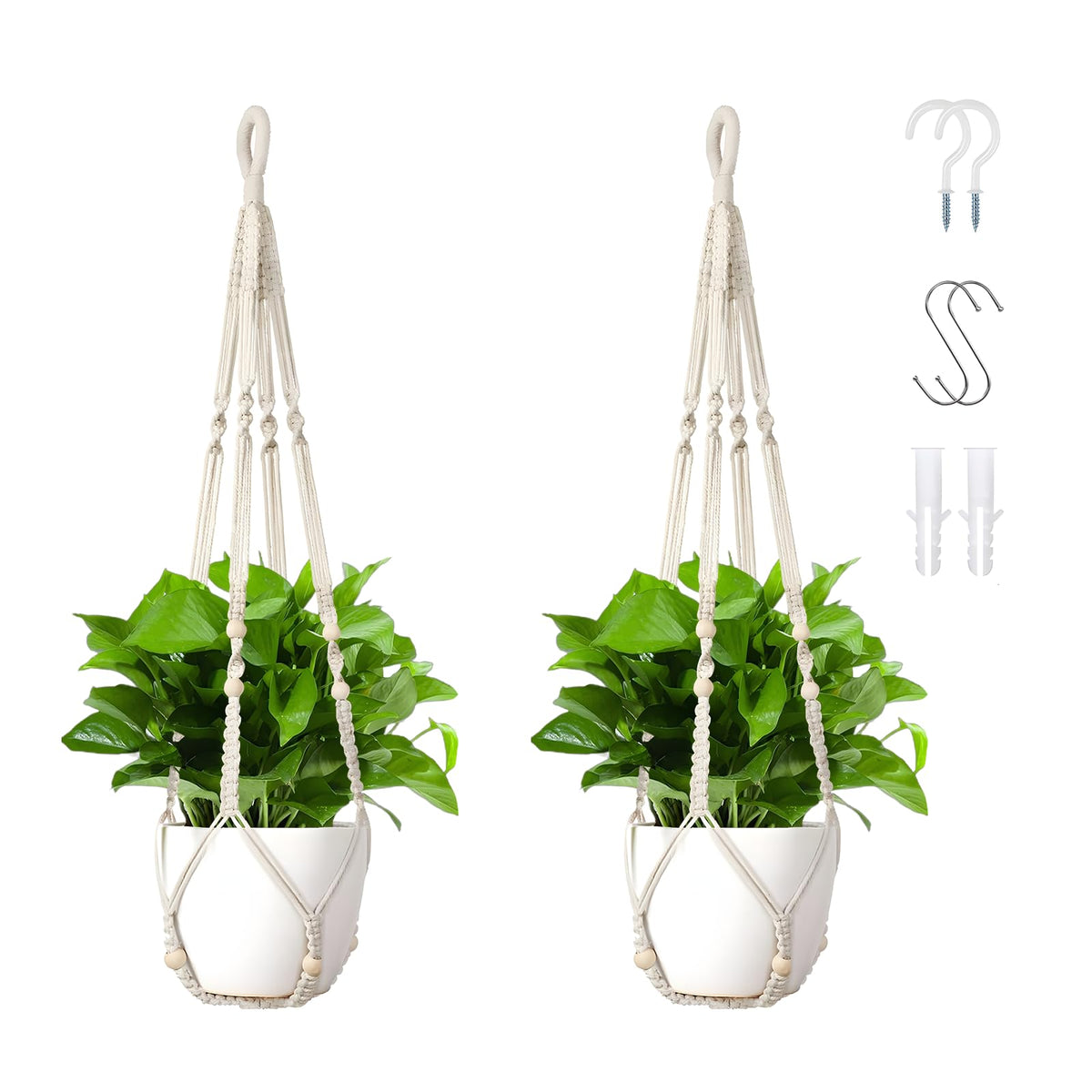 Wdmxszdq macrame hanger 35-inch set ready for indoor greenery display