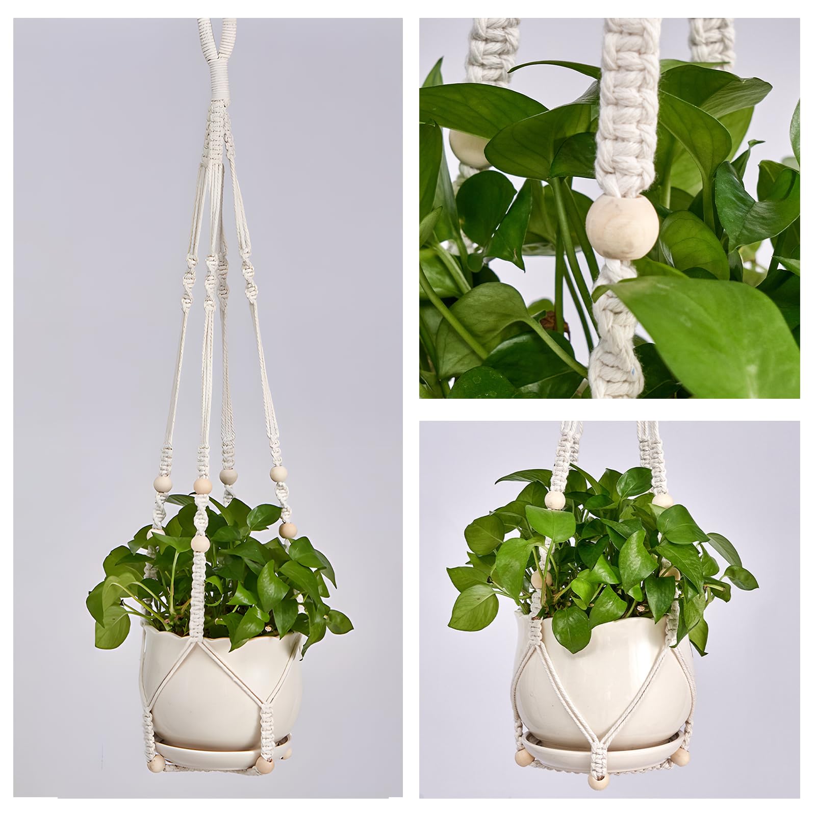Wdmxszdq macrame hanger fits pots up to 9 inches in diameter