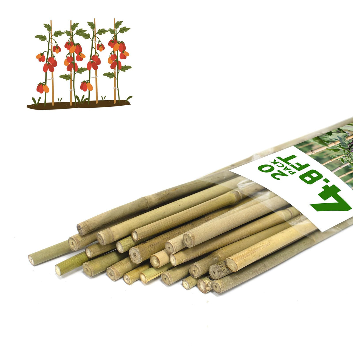 WDZZHOT plant stakes provide sturdy bamboo garden support for plants.