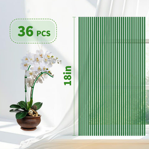 WDZZHOT 36 twist-ties accompany the stakes for secure plant attachment.
