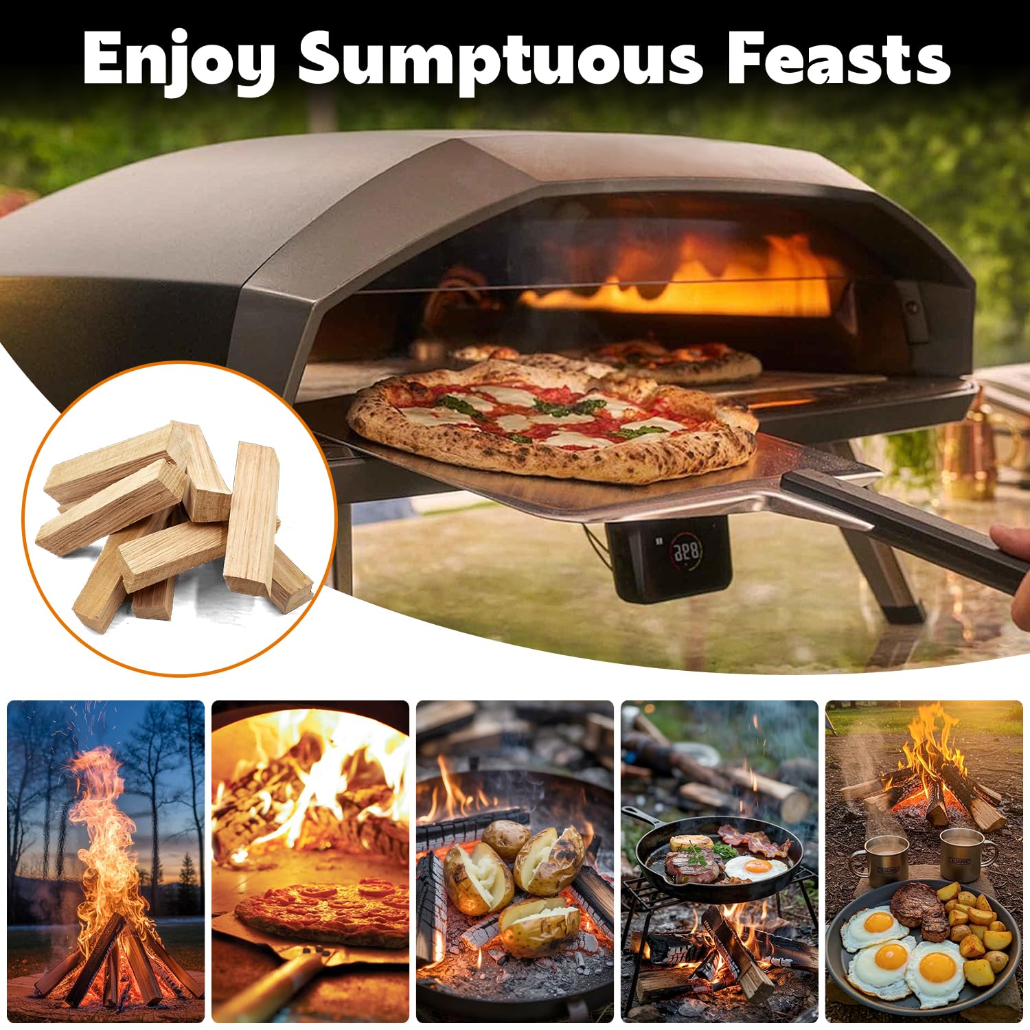 W&E Choice 12lb oak block ideal for family dinners and camping