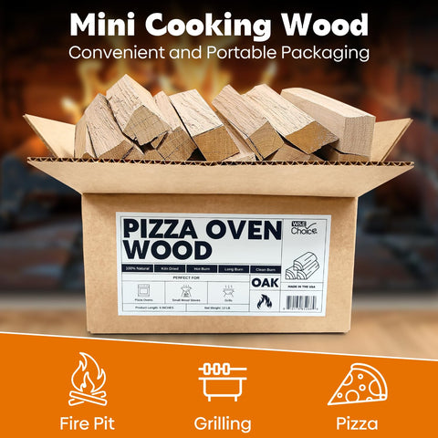 W&E Choice oak logs add a subtle smoky flavor to pizzas