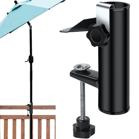 weallbuy chair umbrella clamp stand shows stable metal construction for outdoor seating