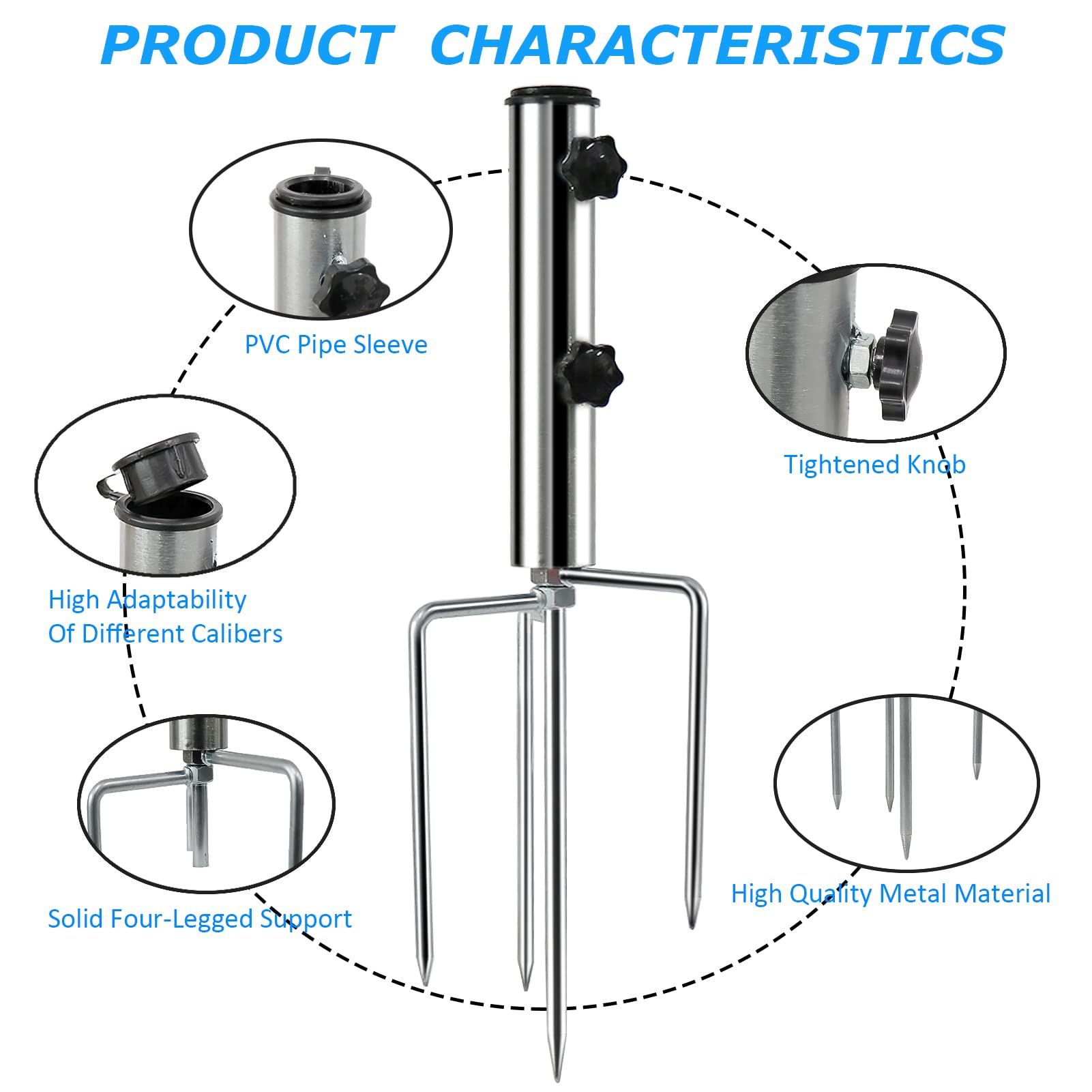 weallbuy umbrella base adjustable screw diameter fits different pole sizes.