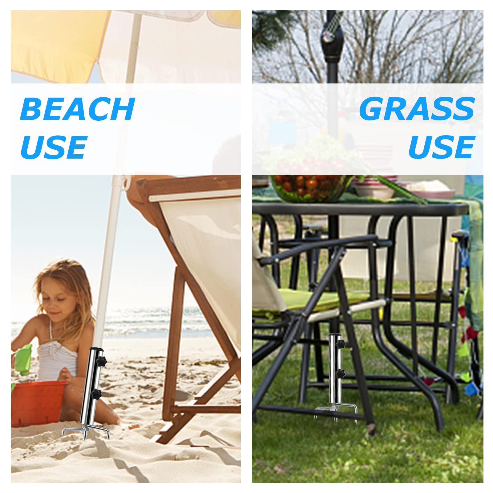weallbuy versatile base works on sand, grass, and other outdoor surfaces.