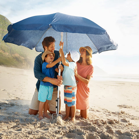 weallbuy portable base stays secure on windy days at the beach.