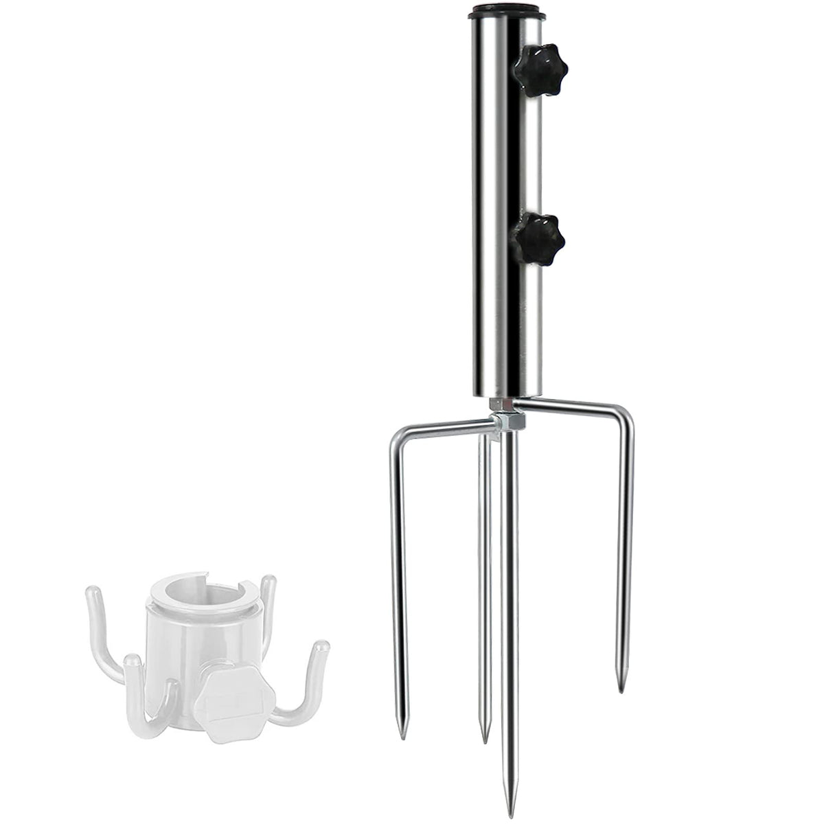 weallbuy removable umbrella base with four legs creates a stable beach shade setup.