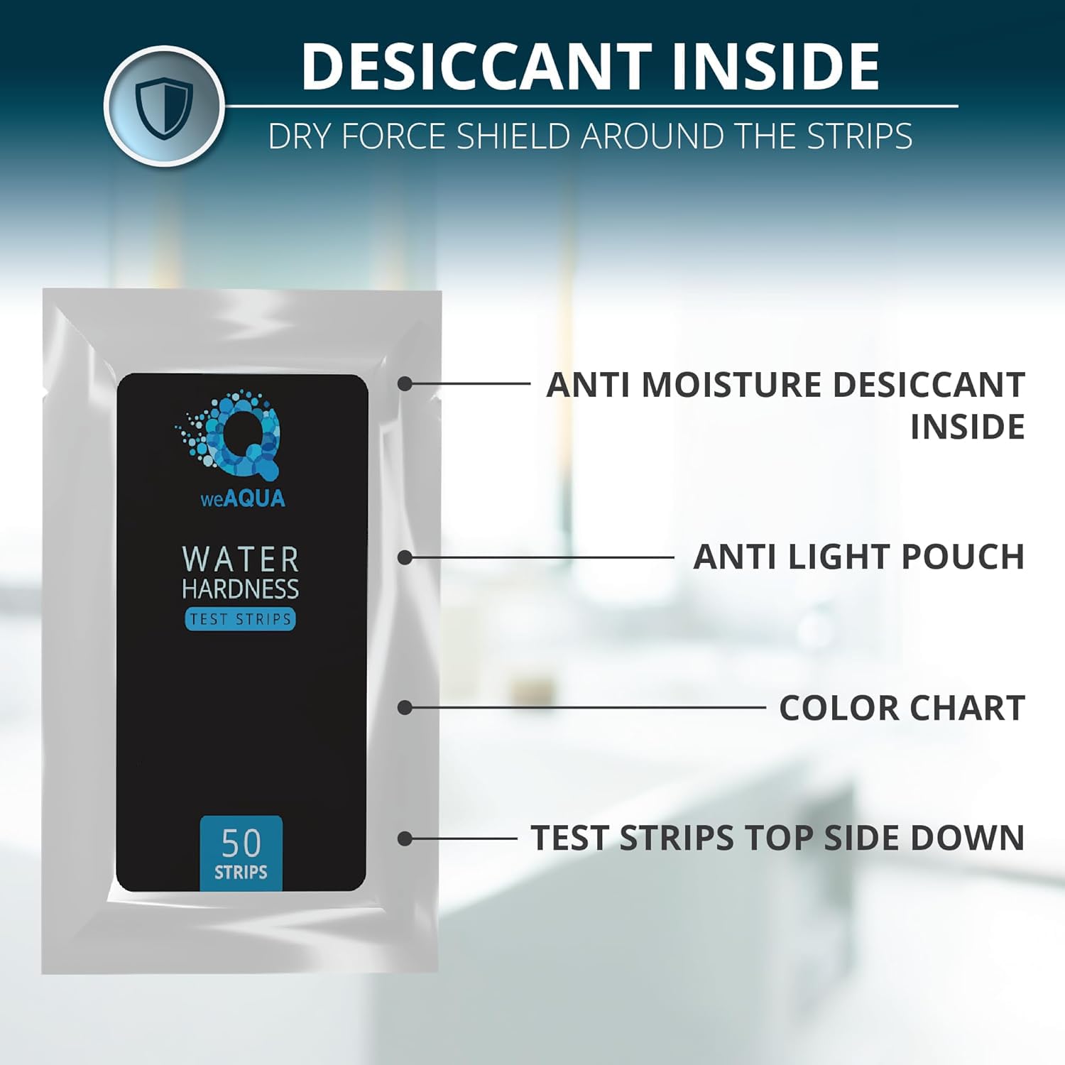 WEAQUA sample cup with pre-measured water enabling accurate testing at home.
