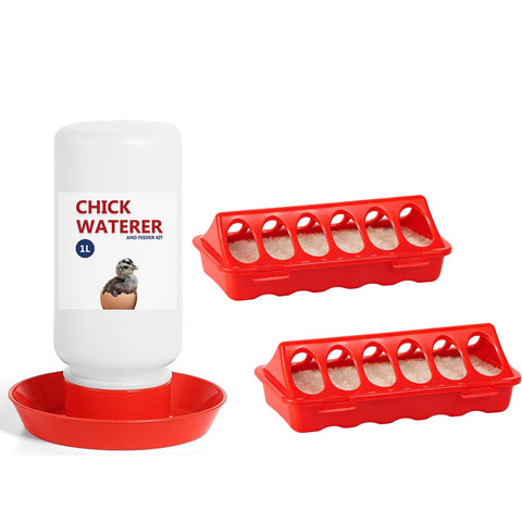 Weartfun chick feeder trough with 12 ports for tidy, efficient feeding.