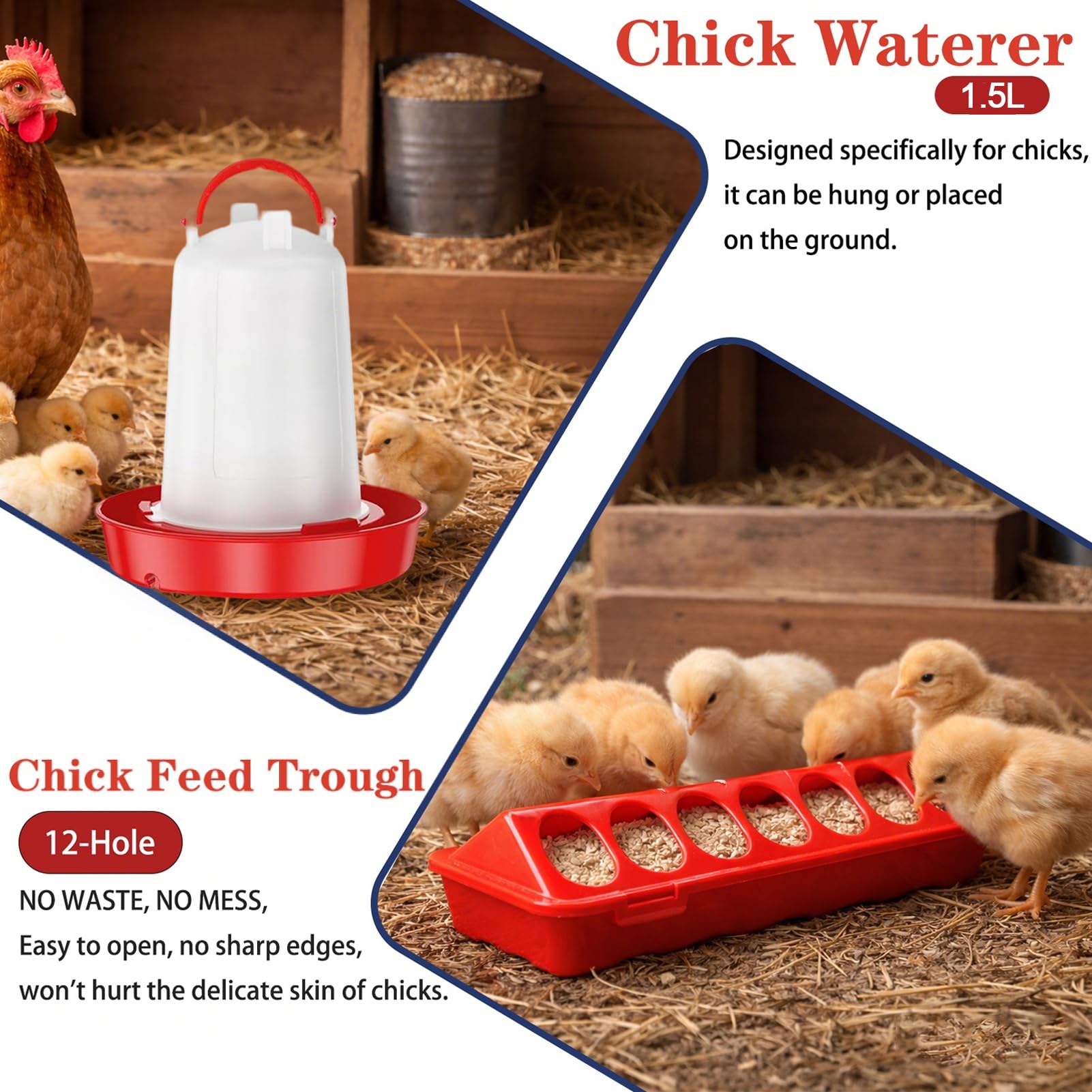 Weartfun feeding troughs with 12 holes support multiple chicks