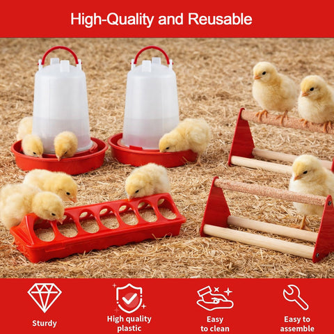 Weartfun wooden perches provide stable resting spots for chicks