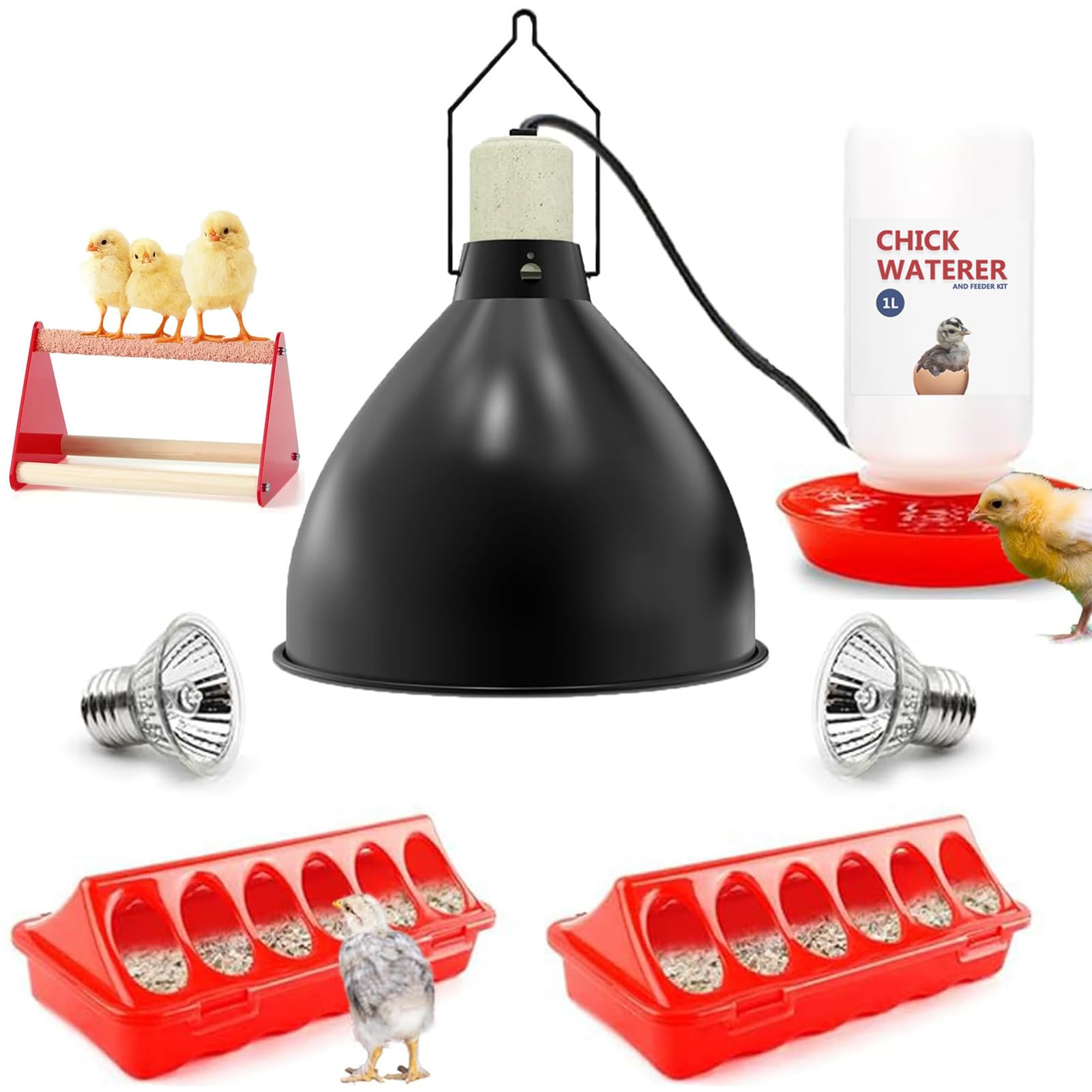 Weartfun chick heat lamp provides gentle warmth for hatchlings and comfortable brooding.