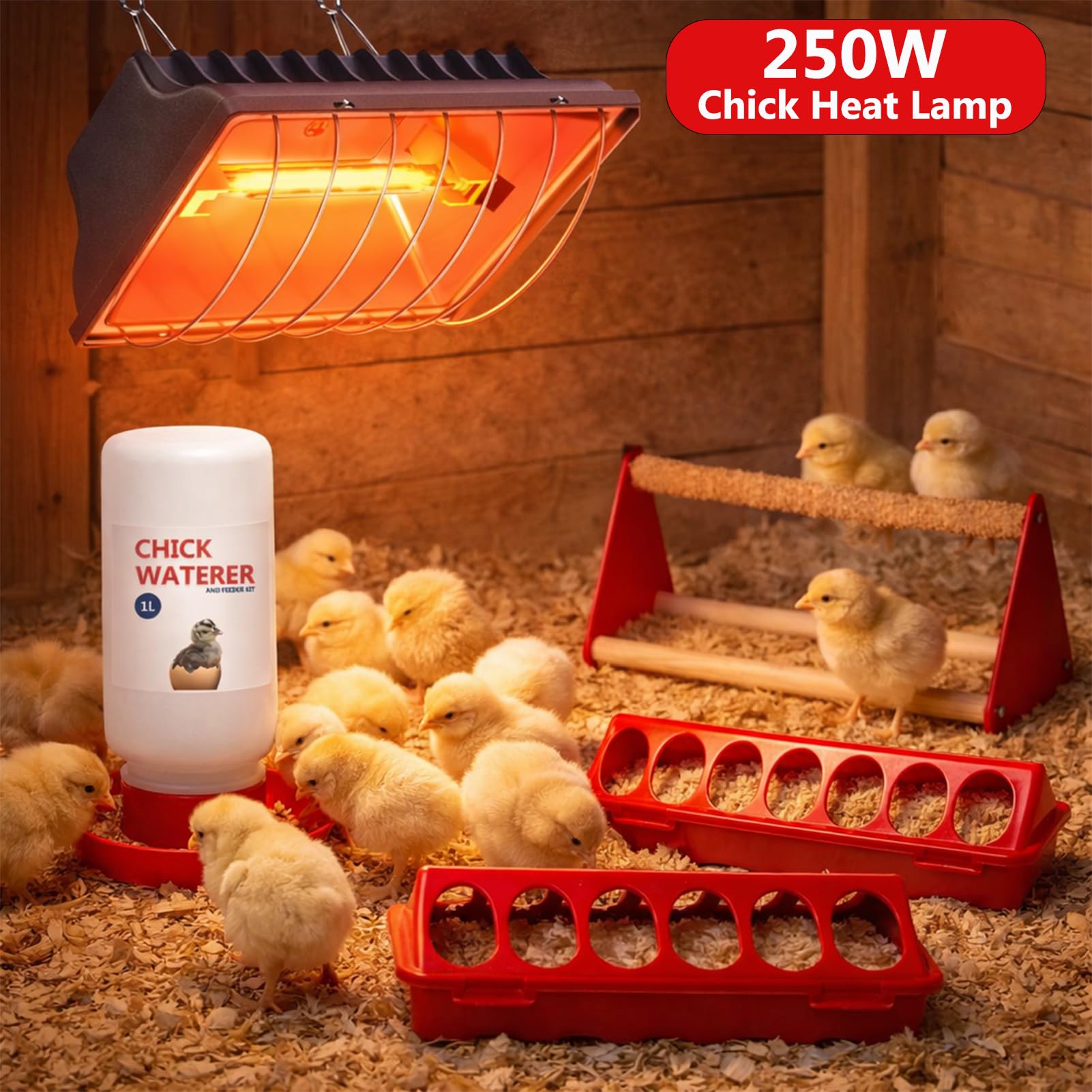 Weartfun plastic feeder trough for easy, clean feeding and reduced waste.