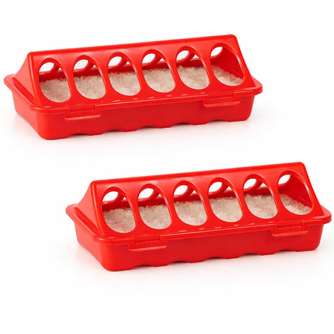 Weartfun 8-inch open-top poultry feeder trough for chicks and quail.