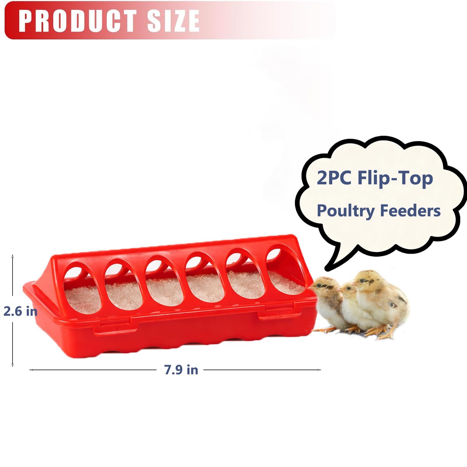 Compact 8-inch size is easy to move around the coop.