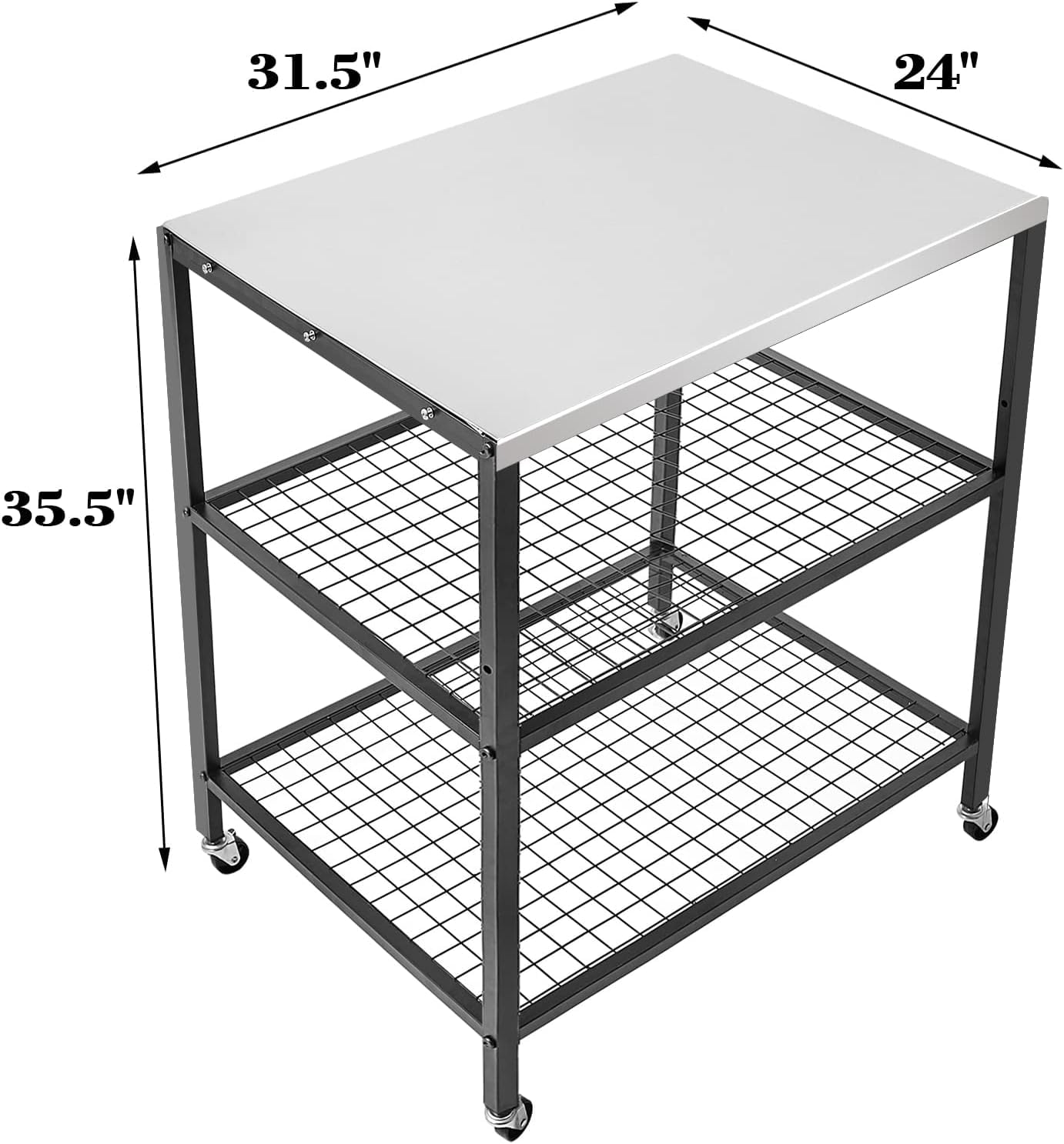 WEASHUME versatile cart for indoors or outdoors as prep or dining table.