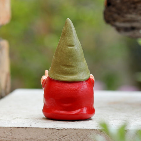Weather-resistant gnome yard decor stands up to outdoor conditions.