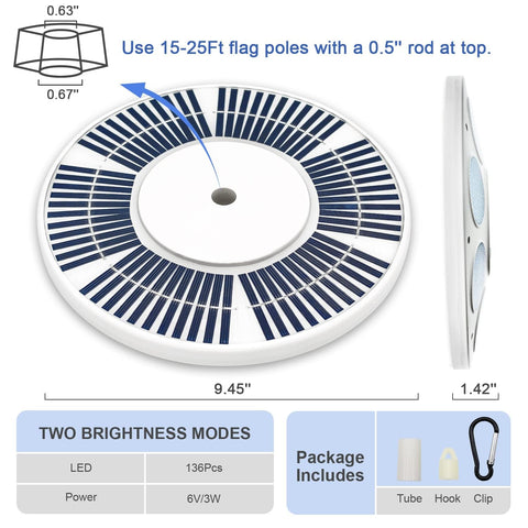 Weavelife solar flag pole light dual brightness modes included