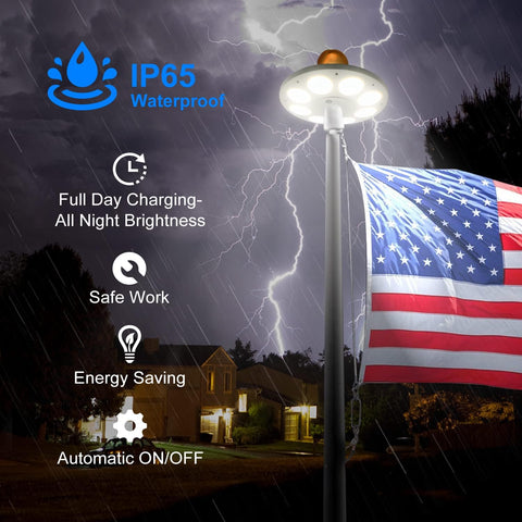 Weavelife solar flag pole light fits 15-25 ft poles easily