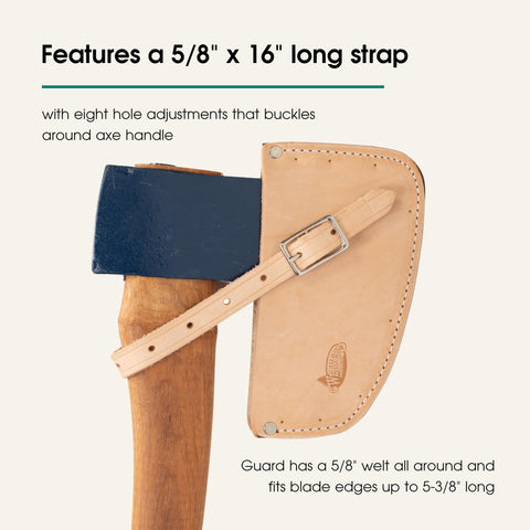 Weaver Leather Arborist Axe Guard tan welt edge detail shows protective surround.