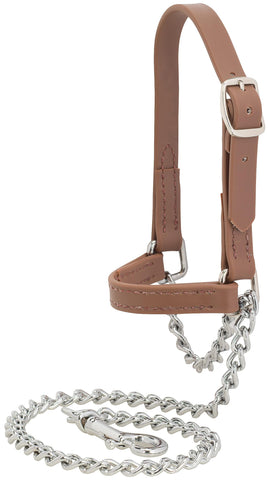 Weaver Leather Livestock adjustable Brahma Webb goat halter provides secure fit for show goats