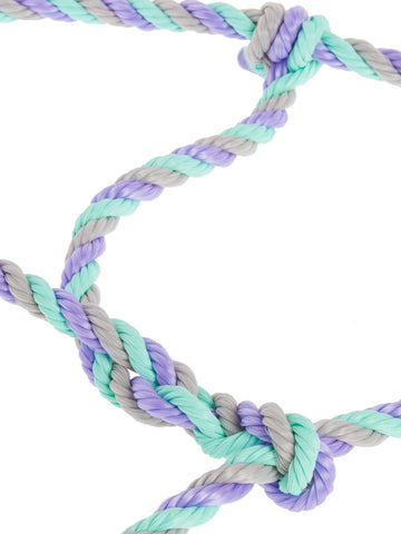 Weaver Leather Livestock Cattle Rope Halter close-up, strong poly rope longevity.