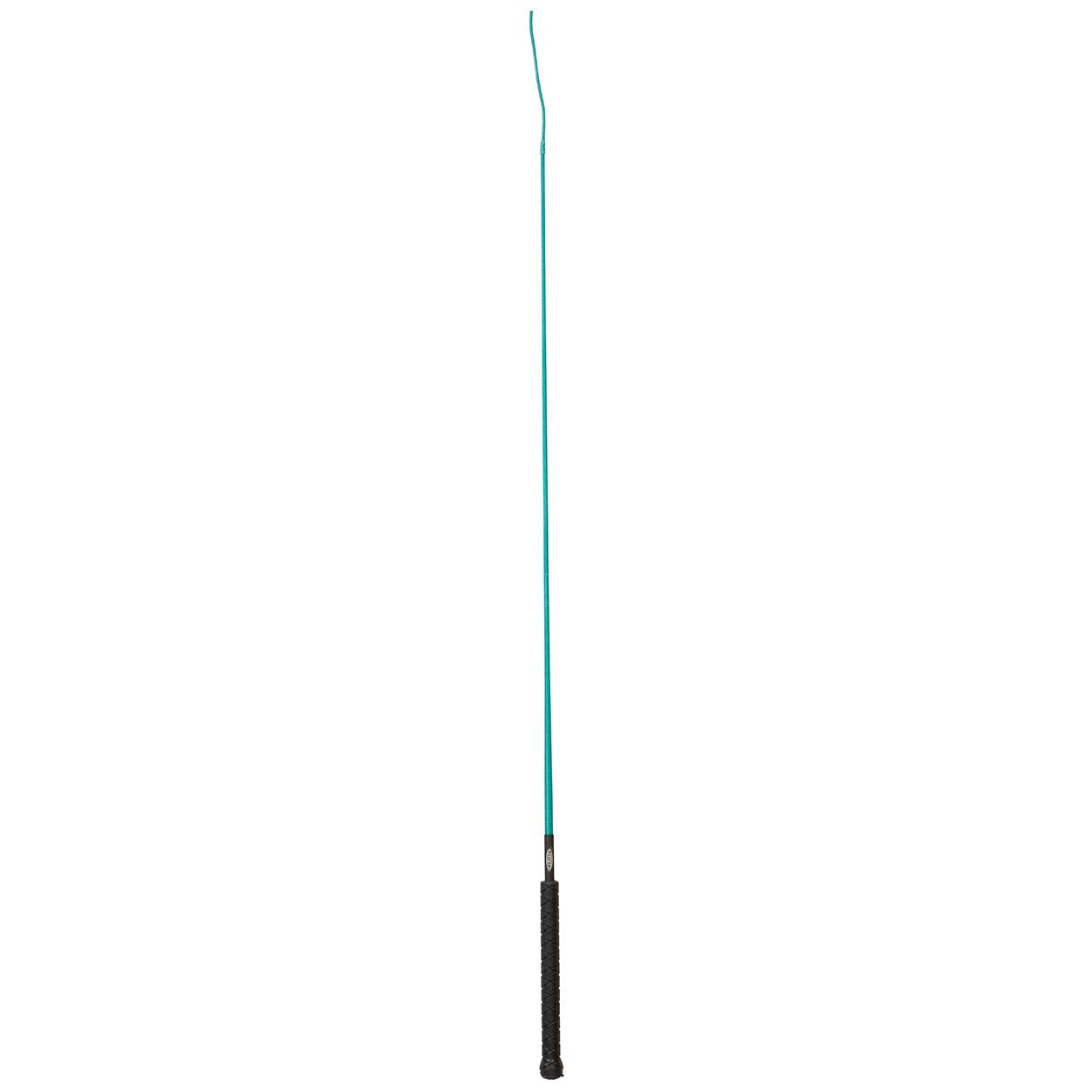 Weaver Leather Livestock pig whip in teal with rubber grip for confident guiding.