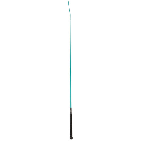 Weaver Leather Livestock pig whip in teal with rubber grip for confident guiding.