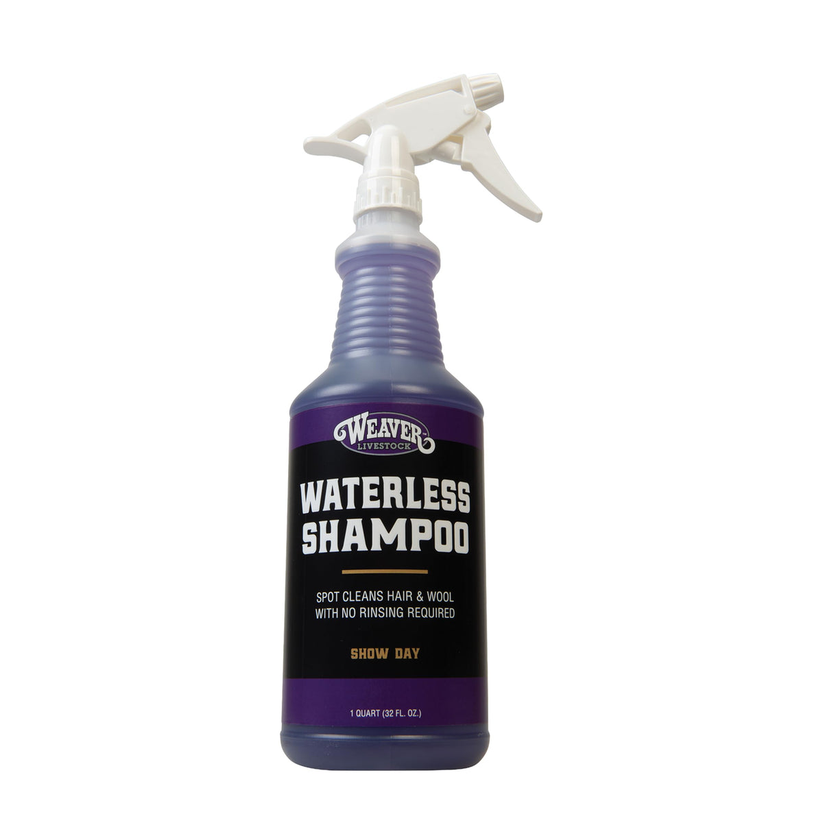 Weaver Leather Livestock Waterless Shampoo bottle shows quick, convenient cleansing without rinsing.