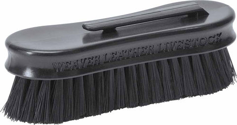 Weaver Leather small pig face brush in black for on-the-go touch-ups and blade cleaning.