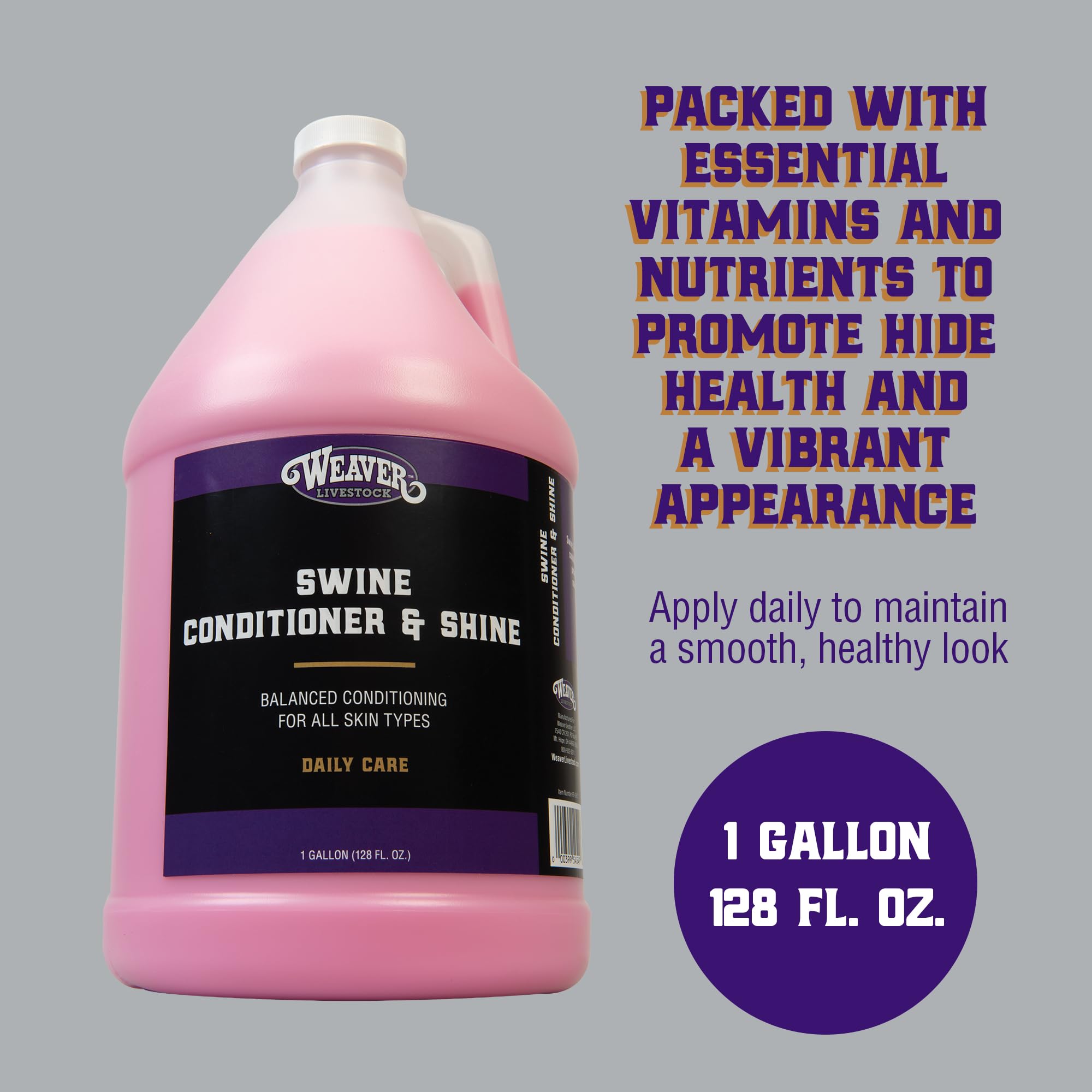 Weaver Leather swine conditioner coat-gloss image shows rich red hog shine.