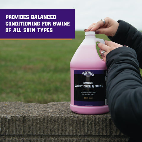 Weaver Leather swine conditioner dispenser enables quick, even application.