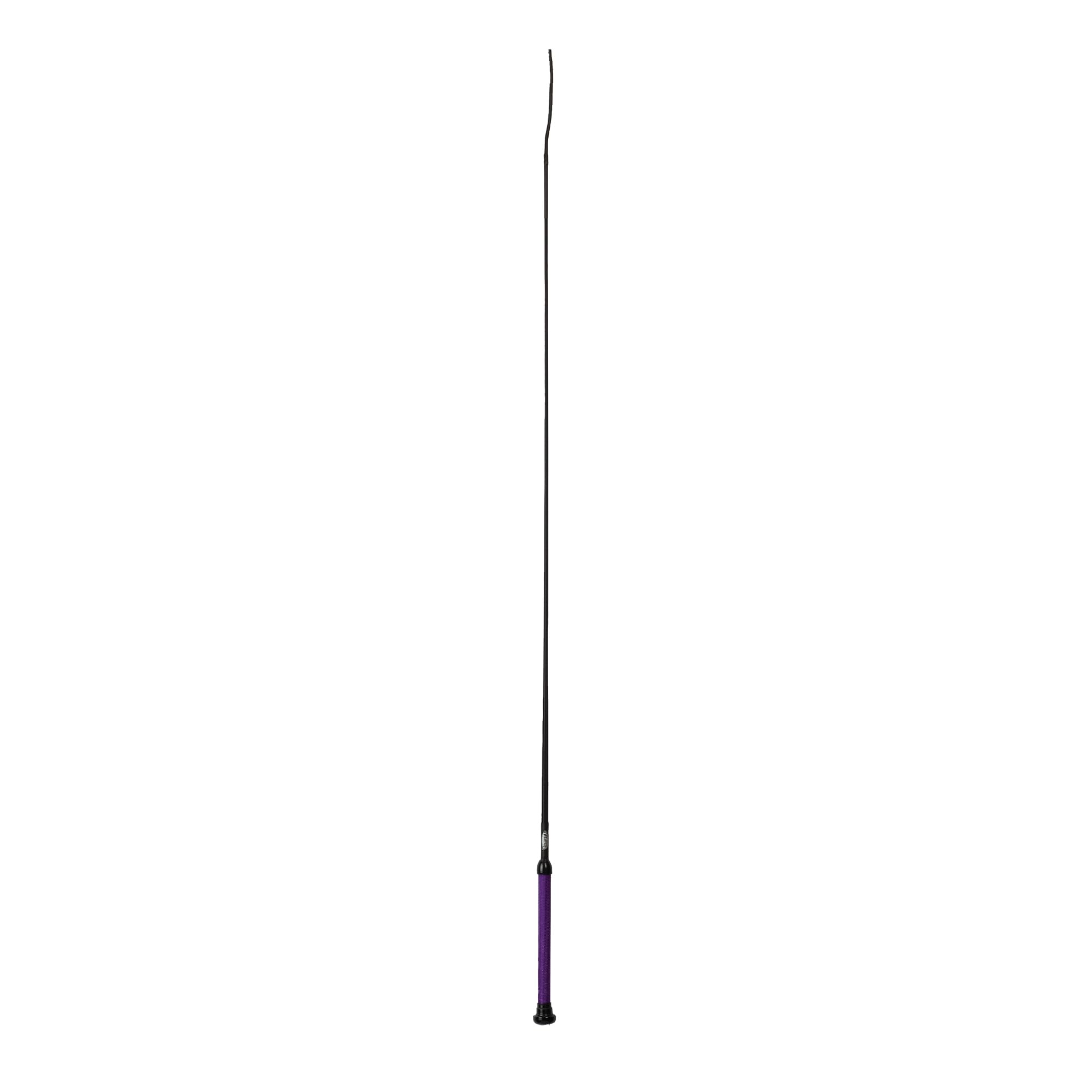 Weaver Livestock pig show whip with purple leather handle for secure training.