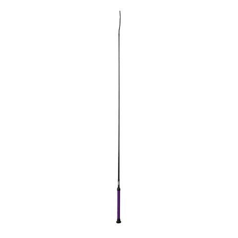 Weaver Livestock pig show whip with purple leather handle for secure training.