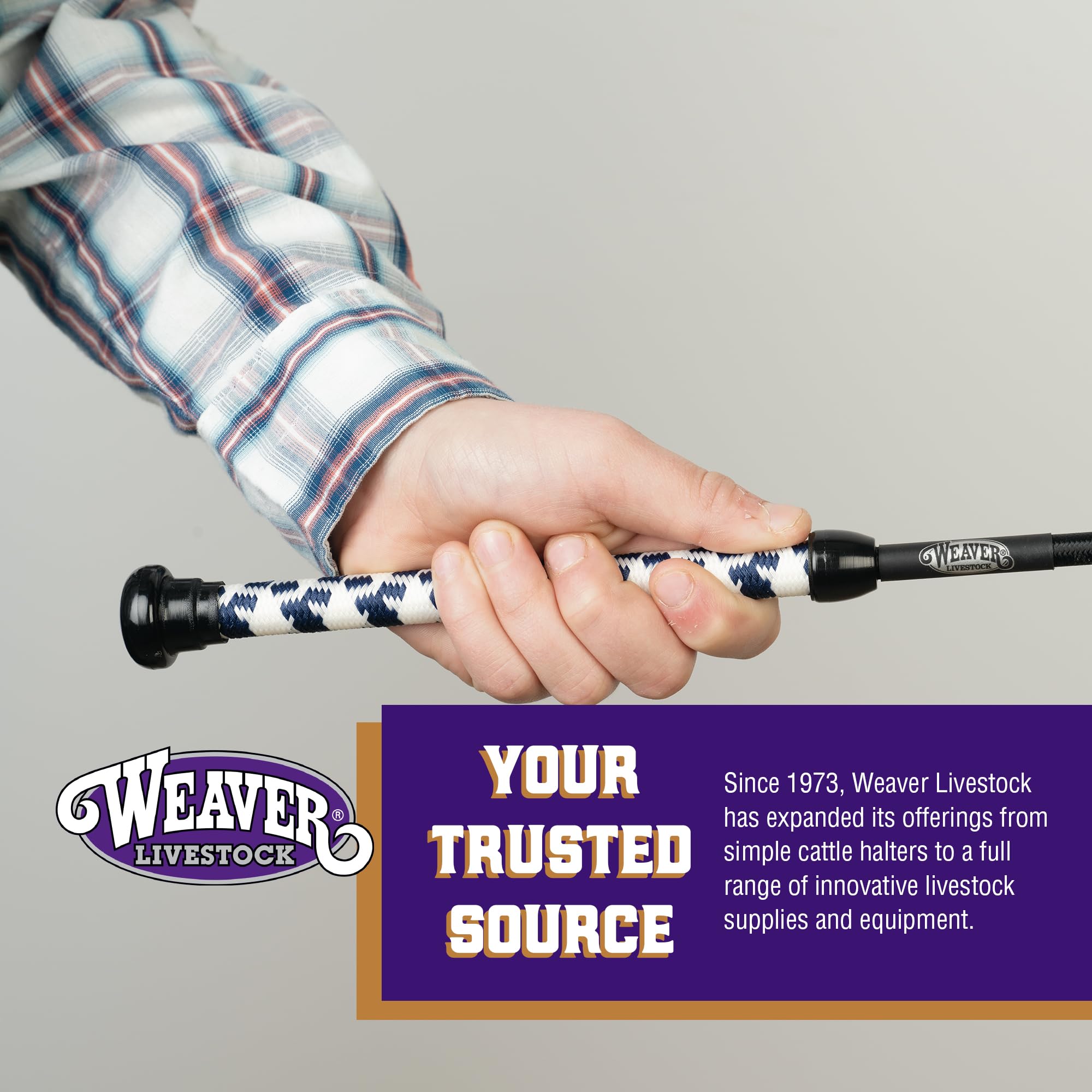 Weaver Livestock pig show whip lightweight construction supports comfortable guiding