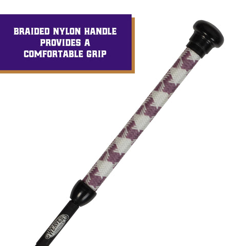 Durable leather shaft on Weaver Livestock pig whip for flexible guiding