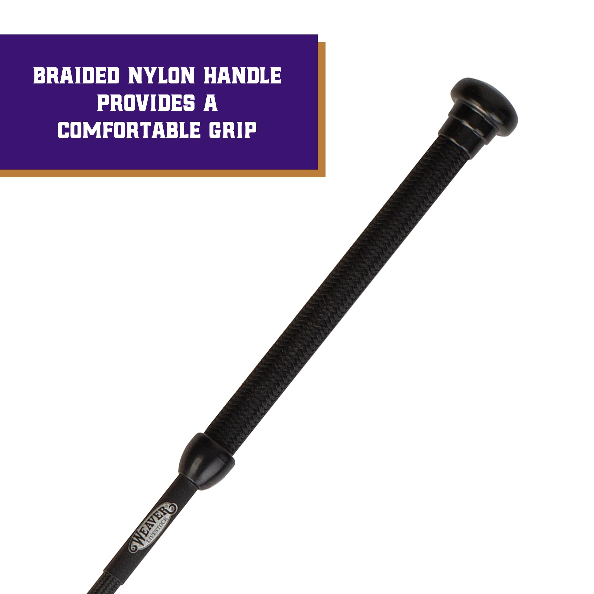 Weaver Livestock comfort grip nylon handle enhances control during long training sessions.