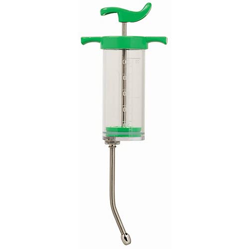 Weaver Livestock Drench Gun in green for precise dosing and quick rehydration.