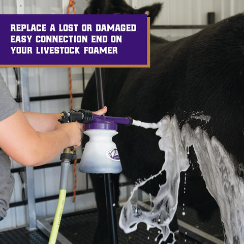 Weaver Livestock hose quick-connect adapter for foamer ensures leak-free switching