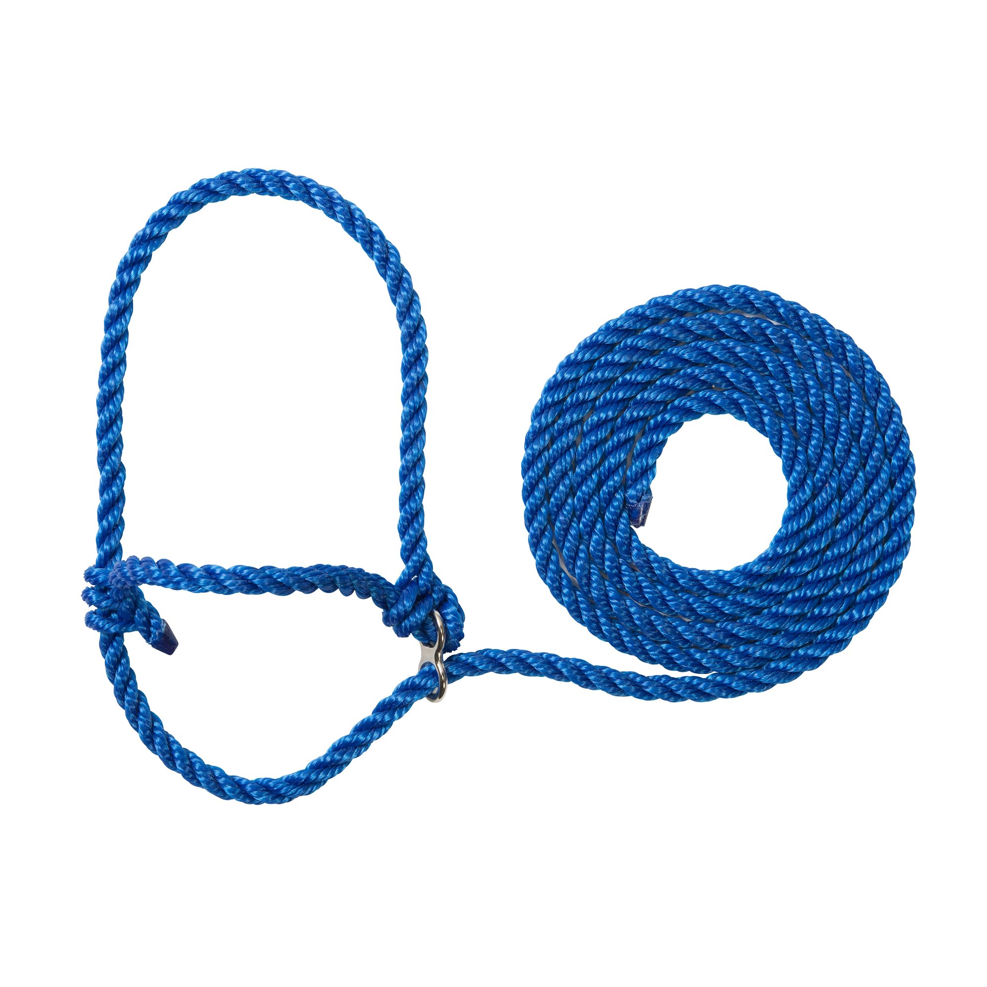 Weaver Livestock poly rope breaking halter with nose strap enables gentle handling during leading