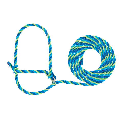 Weaver Livestock poly rope breaking halter with quick release for smooth cattle handling.