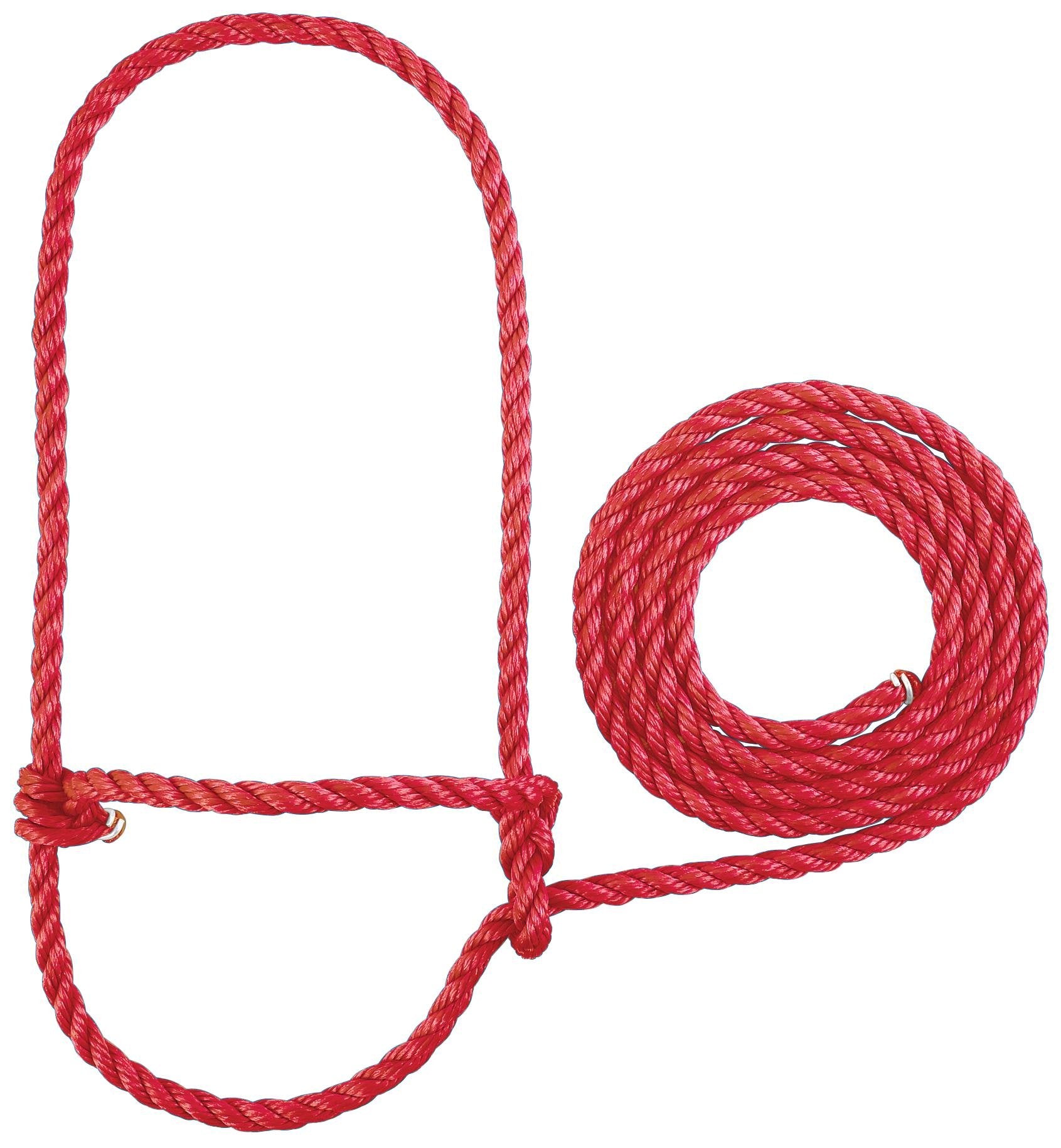 Weaver Livestock poly rope halter with lead for calves; easy handling.