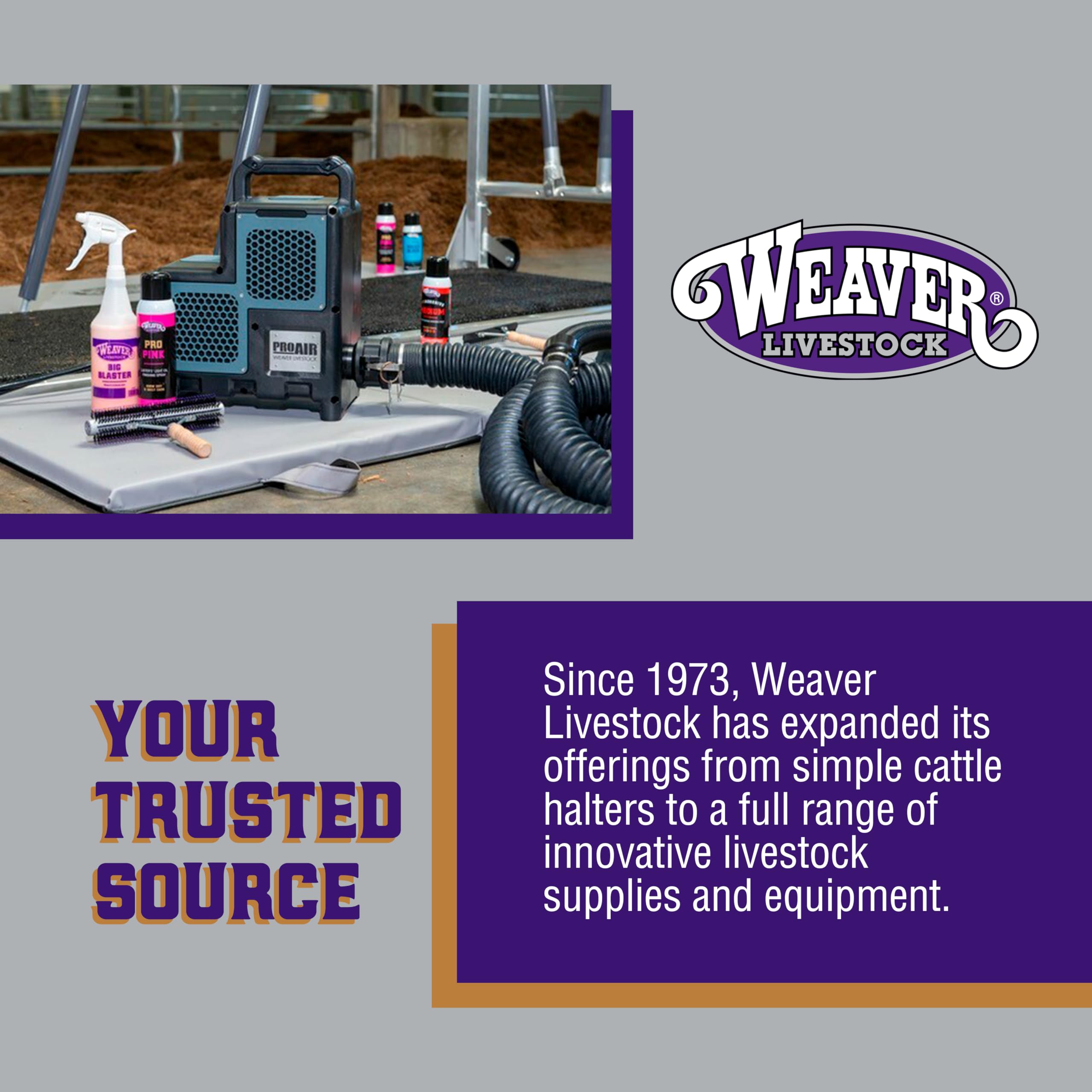 Weaver Livestock ProHair100 hide-care scene hints at conditioning for healthier hides.