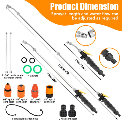 Weazinck adjustable-nozzle sprayer wand showing mist-to-stream control for delicate plants.
